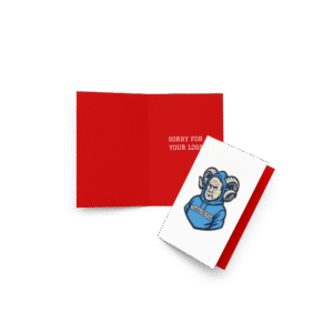 "Not the Goat" // "Sorry for Your Loss" Belichoke Greeting Card - Red Interior