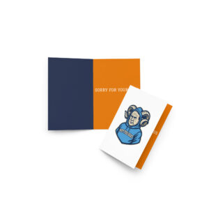 "Not the Goat" // "Sorry for Your Loss" Belichoke Greeting Card - Orange & Navy Interior